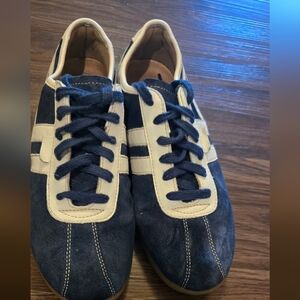 Vantage Coach Men's Frasier Retro Sneakers in blue suede and White Size 7M